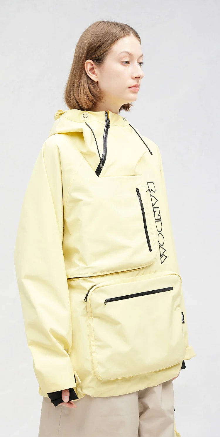 RandomPow Pullover Hooded Unisex Snow Jacket Yellow | randompow, snow coat | RicosBoutique