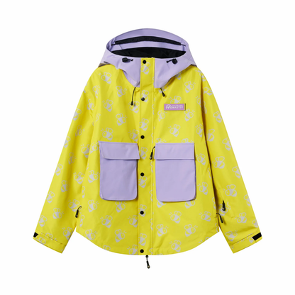 Positibeety Bee Logo Waterproof Snowboarding Jacket