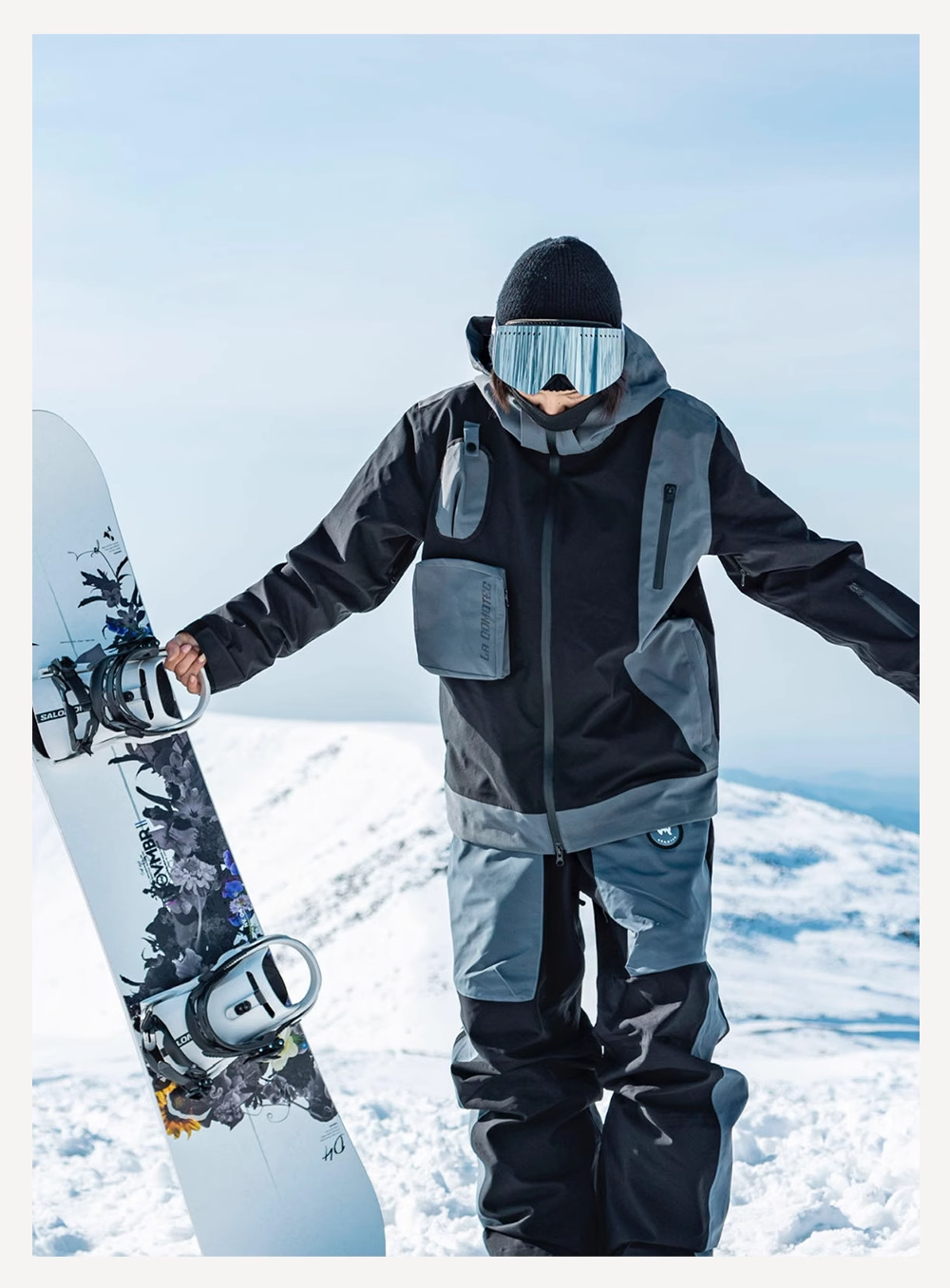 LA QOMOTEC Black Airplane Ski Suit | 23new, bibpants, qomotec, snow coat, trending | RicosBoutique