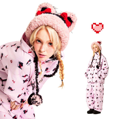 LMD SNOW Cherry Cat Snowbording Jacket & Pants