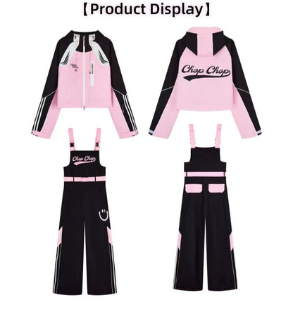 CHOPCHOP Black Pink 3L Cropped Jacket &  Bibpants