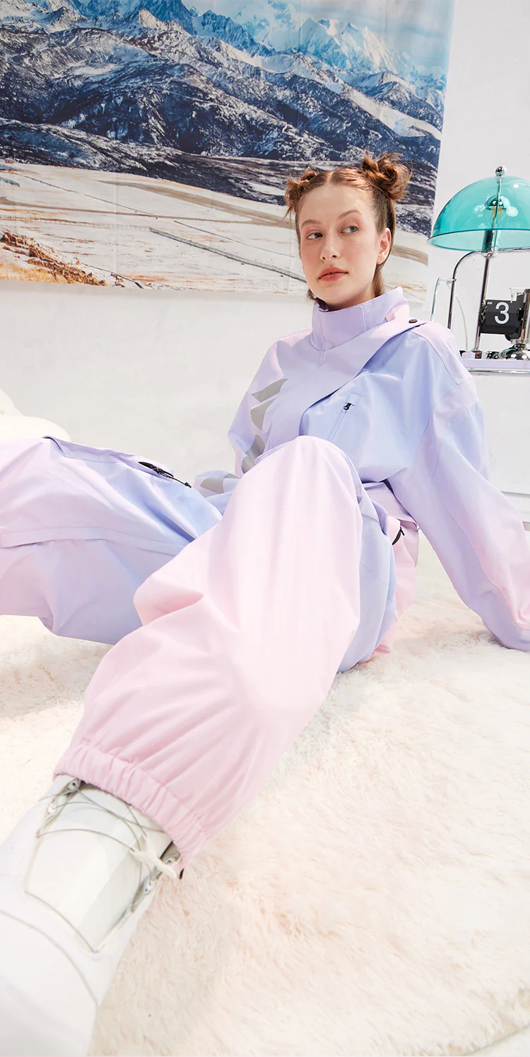 RandomPow Unisex Ombré Snow Jacket & Pants PurplePink Set | snow coat, trending | RicosBoutique