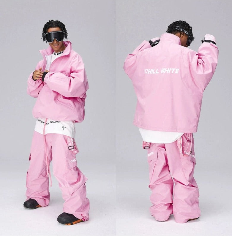 ChillWhite Unisex Pink Snow Jacket & Pants