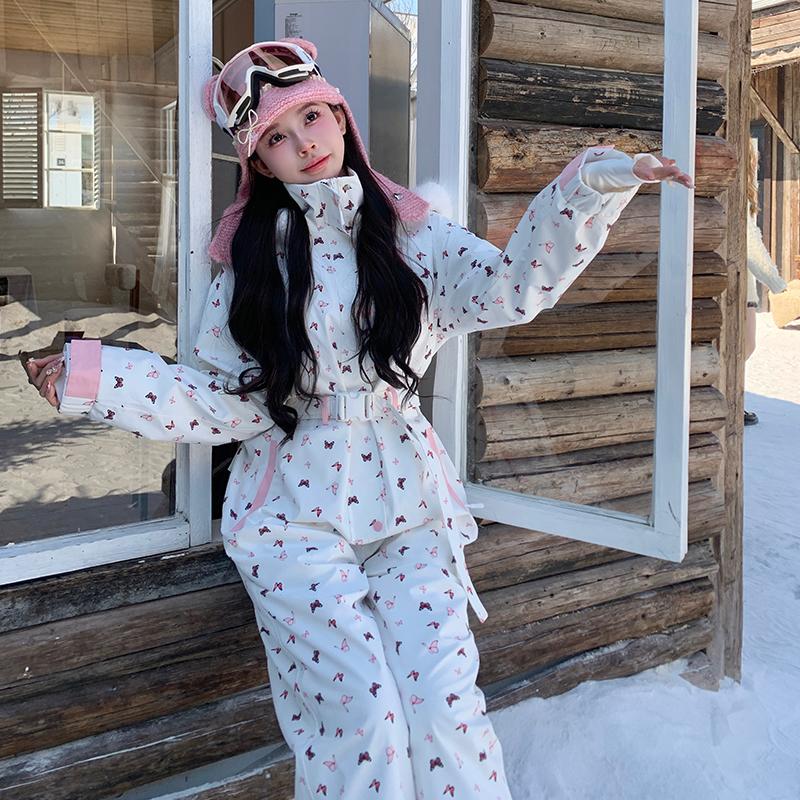 Skibear Butterfly Print One-Piece Ski Suit