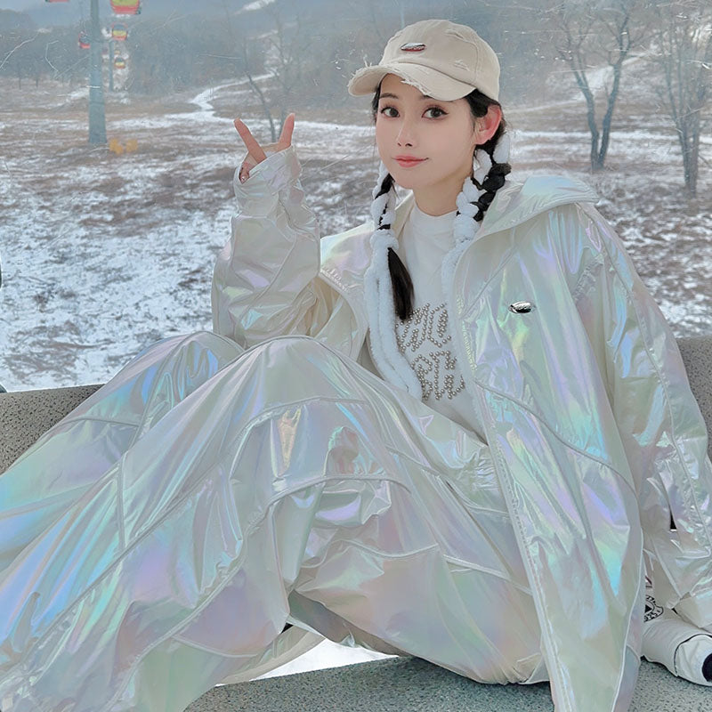 Chopchop Polar White Reflective Snowboarding Jacket & Pants | 3M, chopchop, snow coat, trending | RicosBoutique