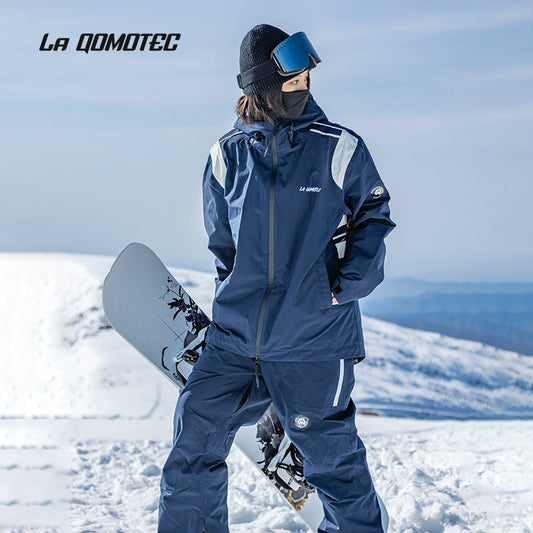 LA QOMOTEC Navy Retro Style Warm Snowboarding Suit | 23new, classic, snow coat | RicosBoutique