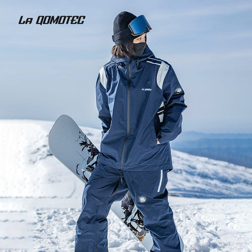 LA QOMOTEC Navy Retro Style Warm Snowboarding Suit | 23new, snow coat | RicosBoutique