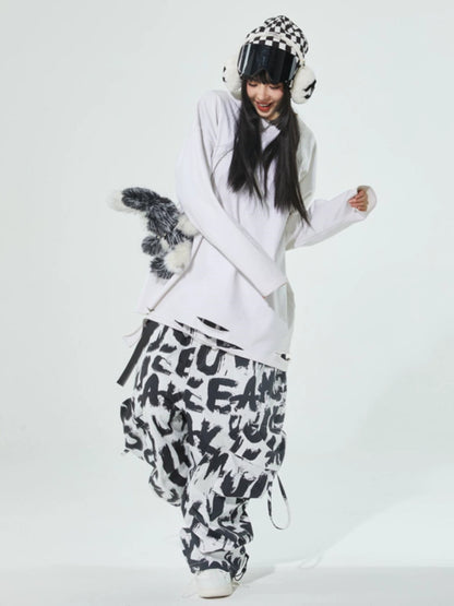 SWAGLI Black&White Graffiti Snowboarding Pants