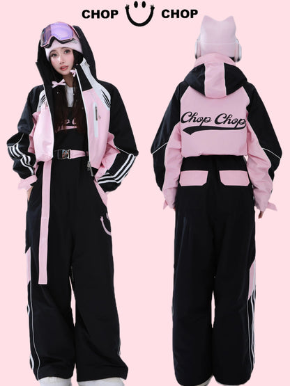 CHOPCHOP Black Pink 3L Cropped Jacket &  Bibpants