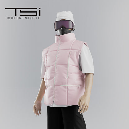 TSI Pink Puff Down Mid-Layer | 23new, mid layer, snow, snow coat, trending | RicosBoutique