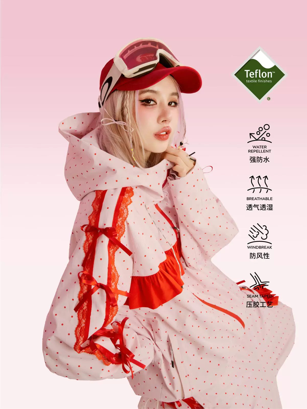 Swagli Lace Ribbon Snowboarding & Skiing Suit