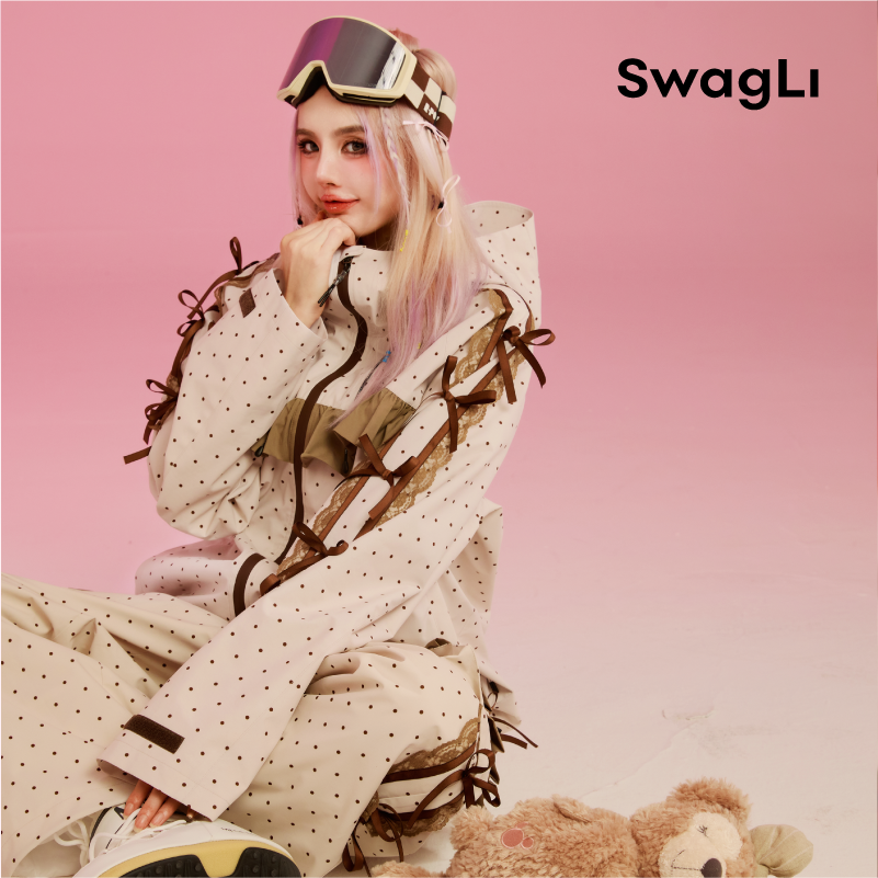 Swagli Lace Ribbon Snowboarding & Skiing Suit