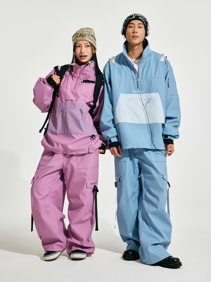 POSITIBEETY Contrasting Color Ski Suit