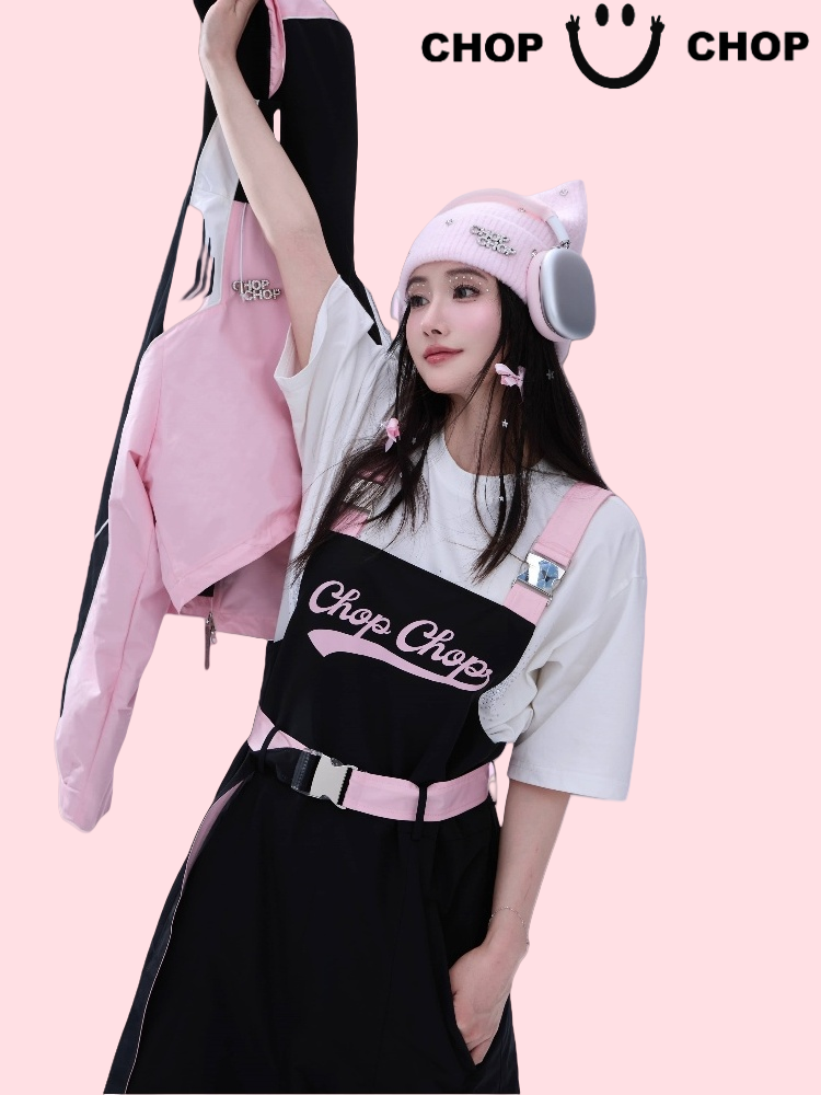 CHOPCHOP Black Pink 3L Cropped Jacket &  Bibpants