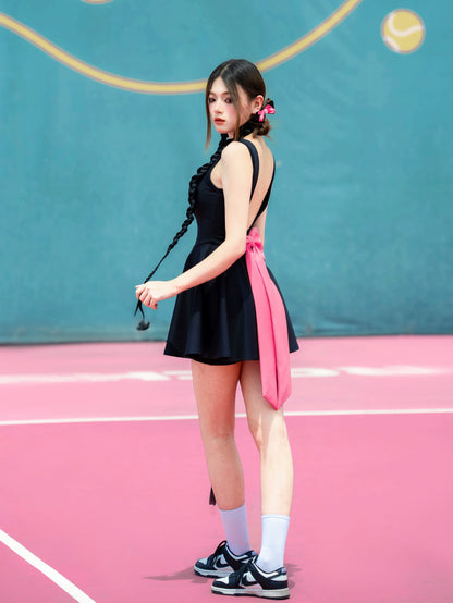 LMD Black Pink Dry Fit Tennis Dress