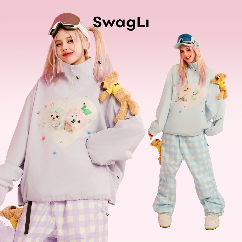 Swagli Cartoon Print Waterproof Hoodie/Pullover | Hoodies & Sweaters | 24/25 new, hoodie, snowhoodie, swagli, 萌宠 | Rico’s Snow Boutique