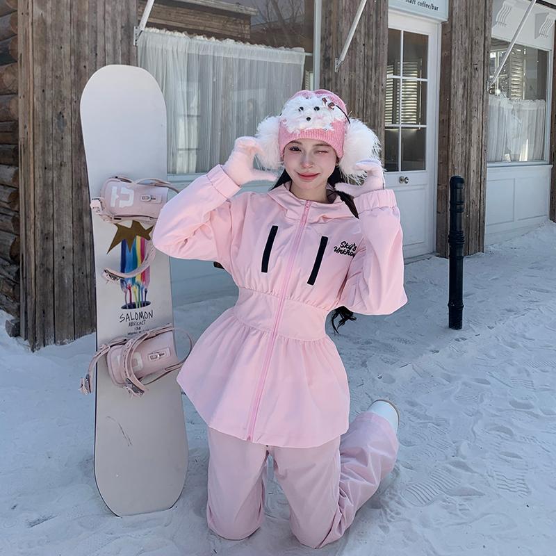 Skibear Pink Slim-Fit Ski Suit