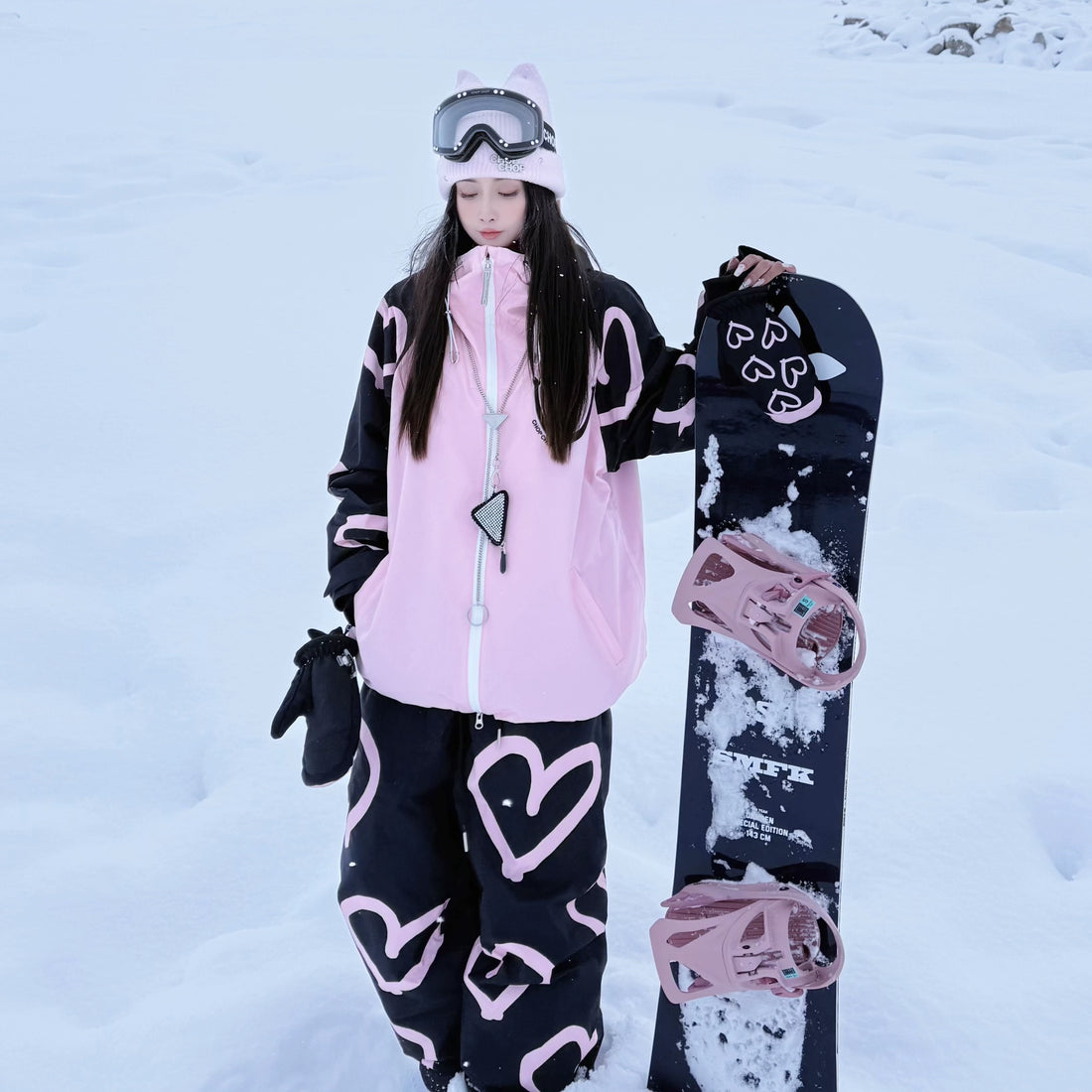 CHOPCHOP 3L ProShield Black & Pink Ski Suit