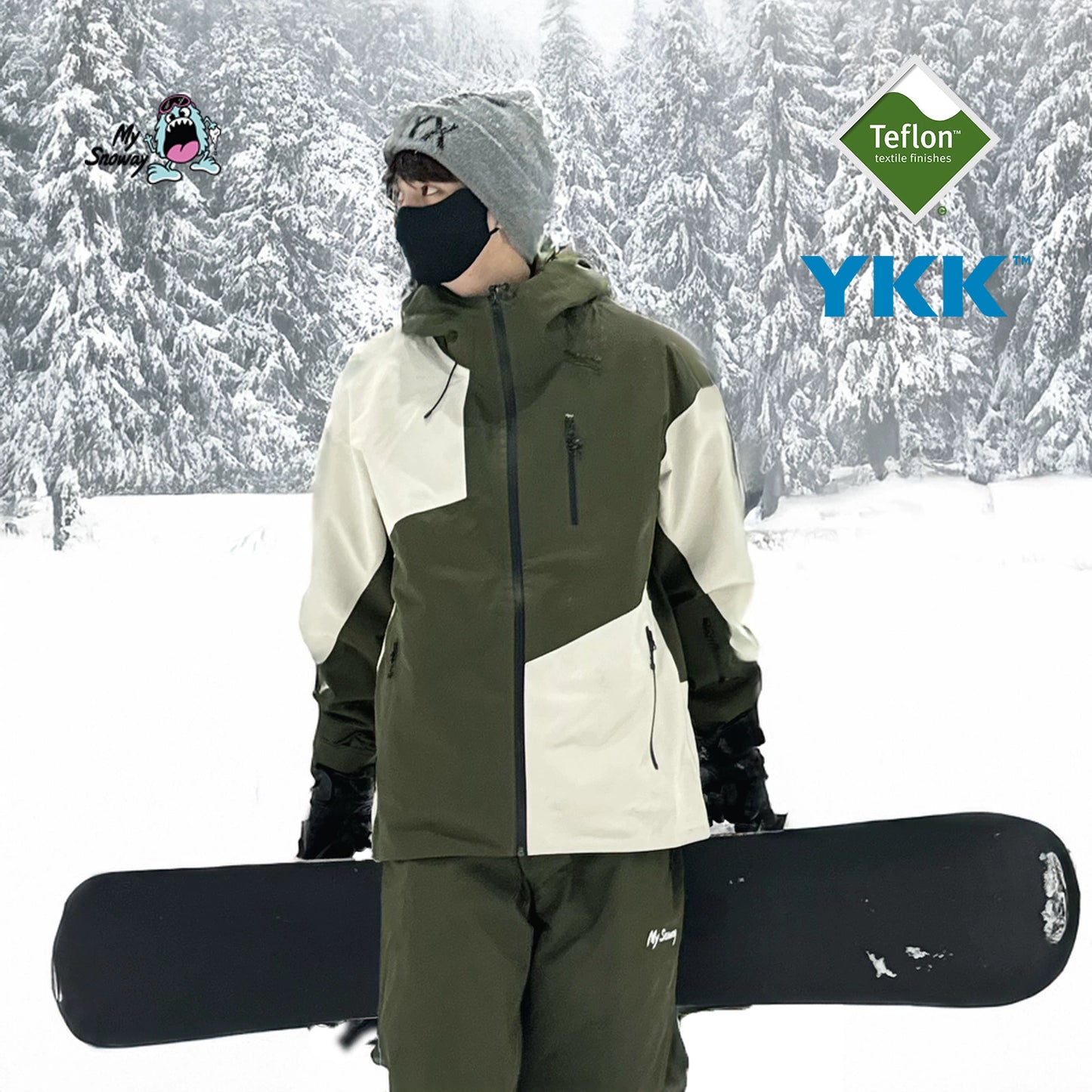 MYSNOWAY 3L Mountain Green Snow Suit Set