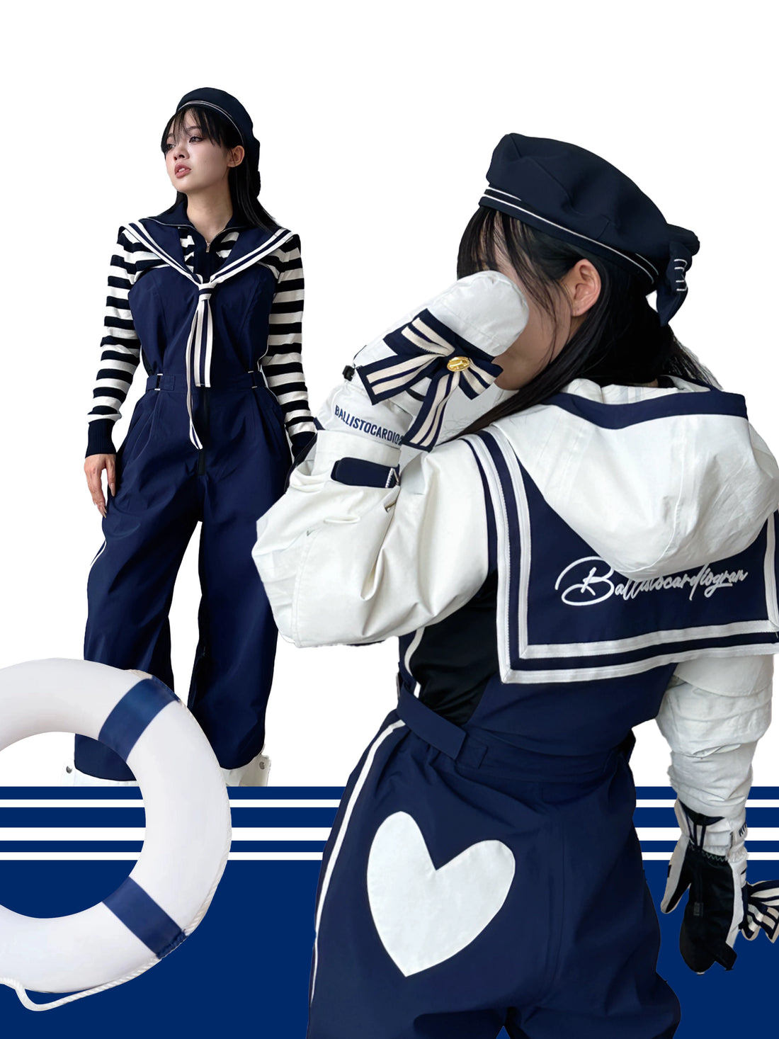 BCG Vintage Sailor Suit Snowboarding Jacket & Bibpants