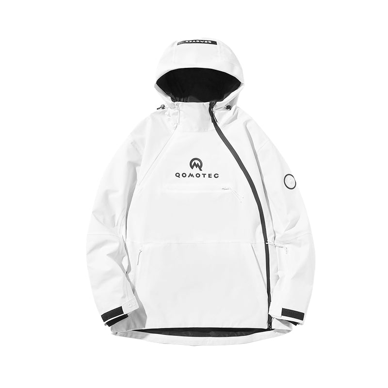 LA QOMOTEC White Hooded Zipper Snowboarding & Skiing Suit | 23new, qomotec, sale, snow coat, trending | RicosBoutique