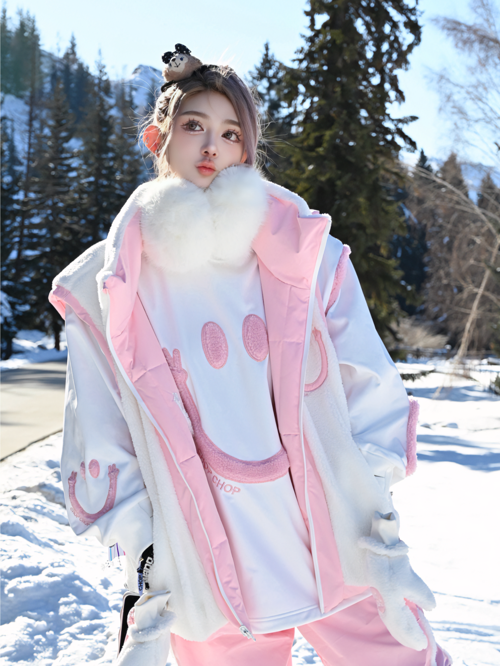 ChopChop Smiling Face Waterproof Snow Hoodie