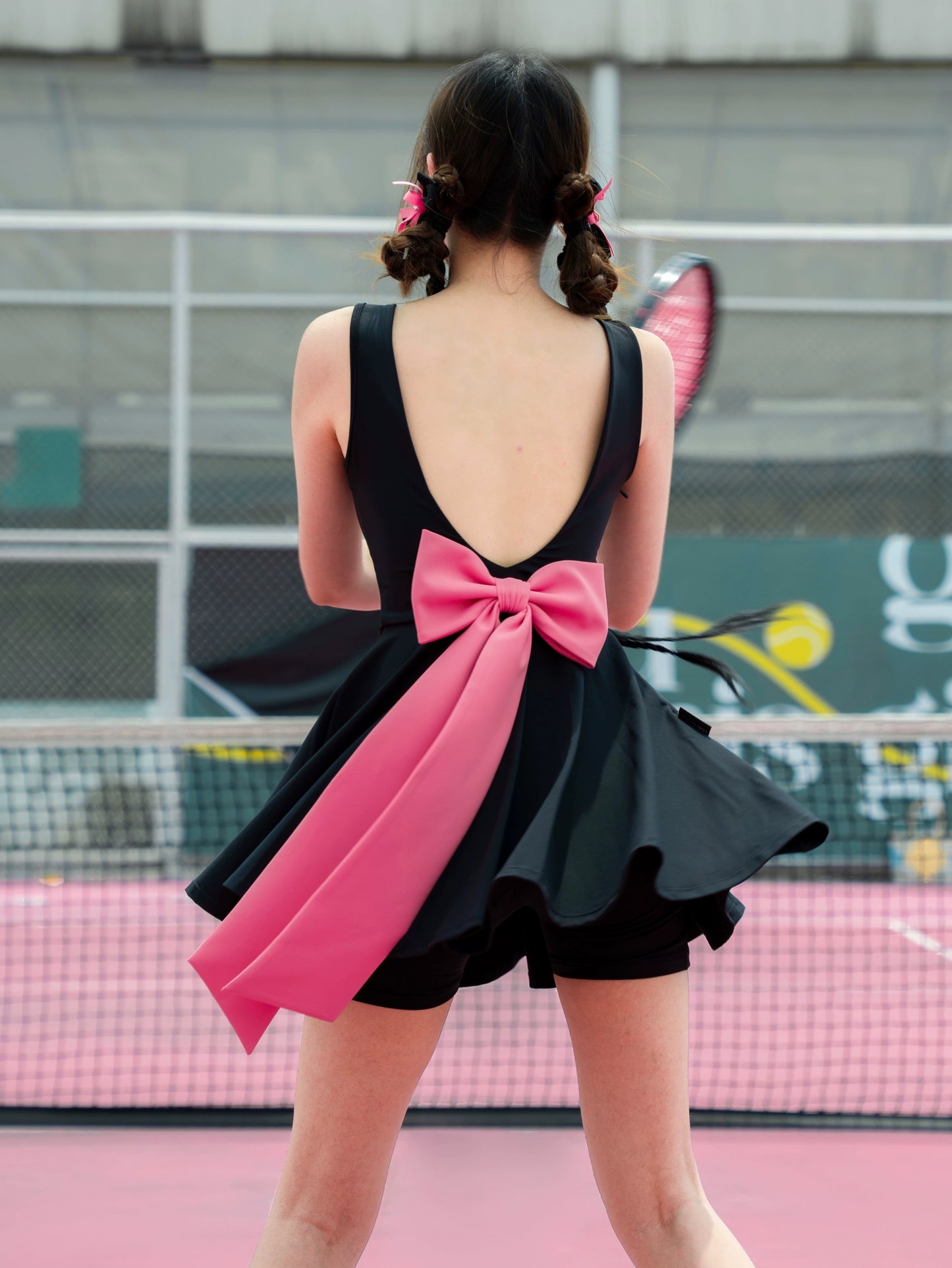 LMD Black Pink Dry Fit Tennis Dress