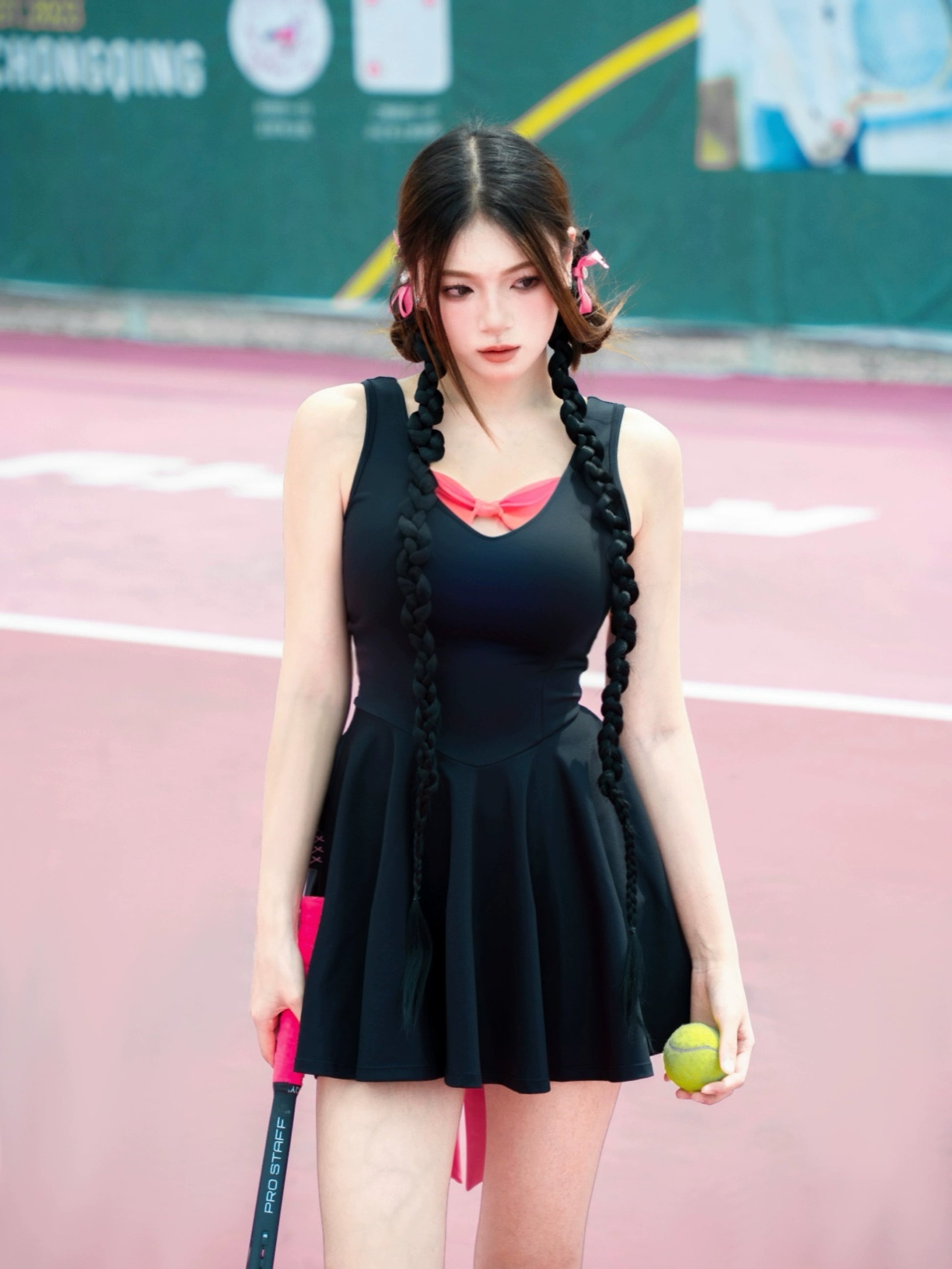 LMD Black Pink Dry Fit Tennis Dress | Tennis Dress | LMD, tennis | Rico’s Snow Boutique