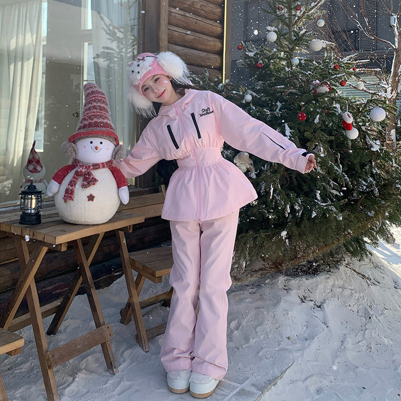 Skibear Pink Slim-Fit Ski Suit