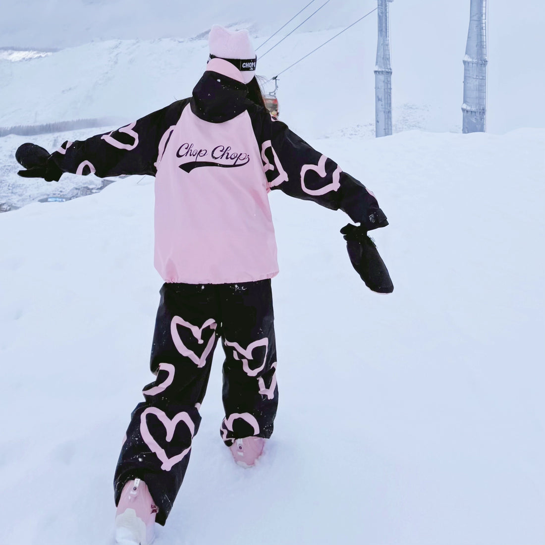 CHOPCHOP 3L ProShield Black & Pink Ski Suit