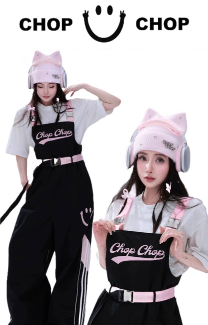 CHOPCHOP Black Pink 3L Cropped Jacket &  Bibpants