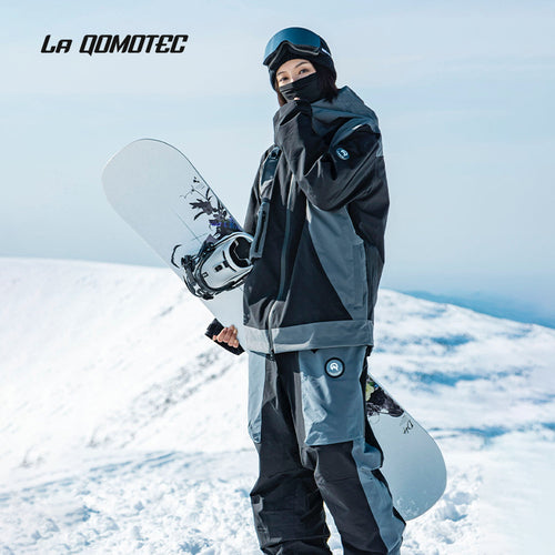 LA QOMOTEC Black Airplane Ski Suit | 23new, bibpants, qomotec, snow coat, trending | RicosBoutique