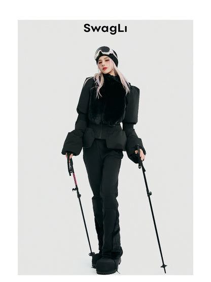 Swagli Black Elegence One-Piece Ski Suit