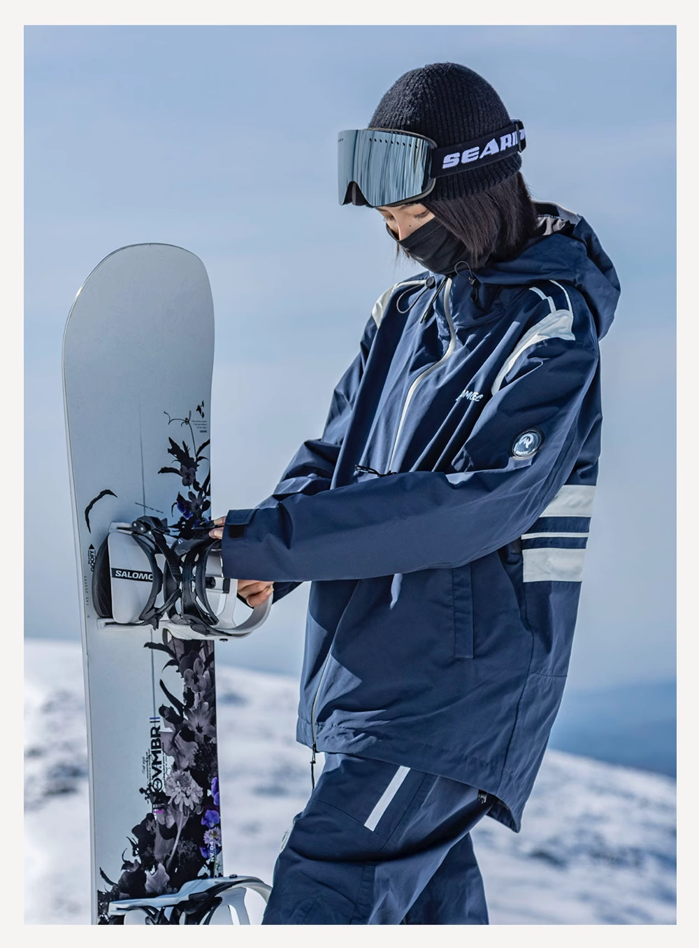 LA QOMOTEC Navy Retro Style Warm Snowboarding Suit | 23new, classic, snow coat | RicosBoutique