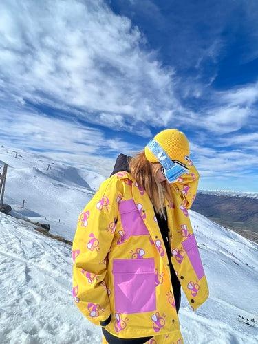 Positibeety Stylish Cute Bees Waterproof Snowboard Jacket | sale, snow coat, trending | RicosBoutique